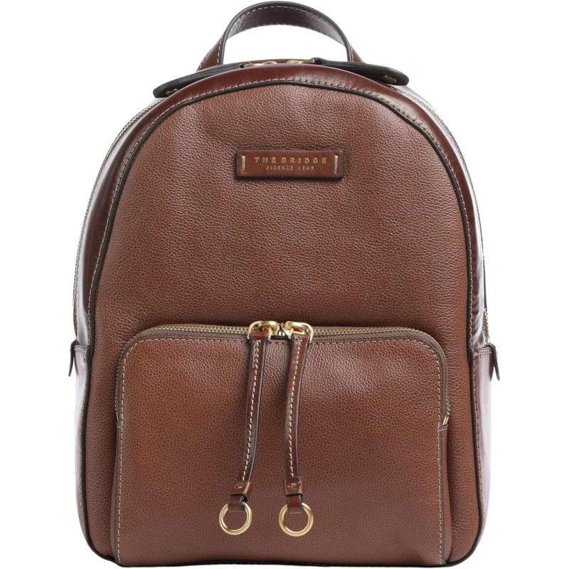 Bridge Backpack Carlotta Unisex Elegant Leather Brown